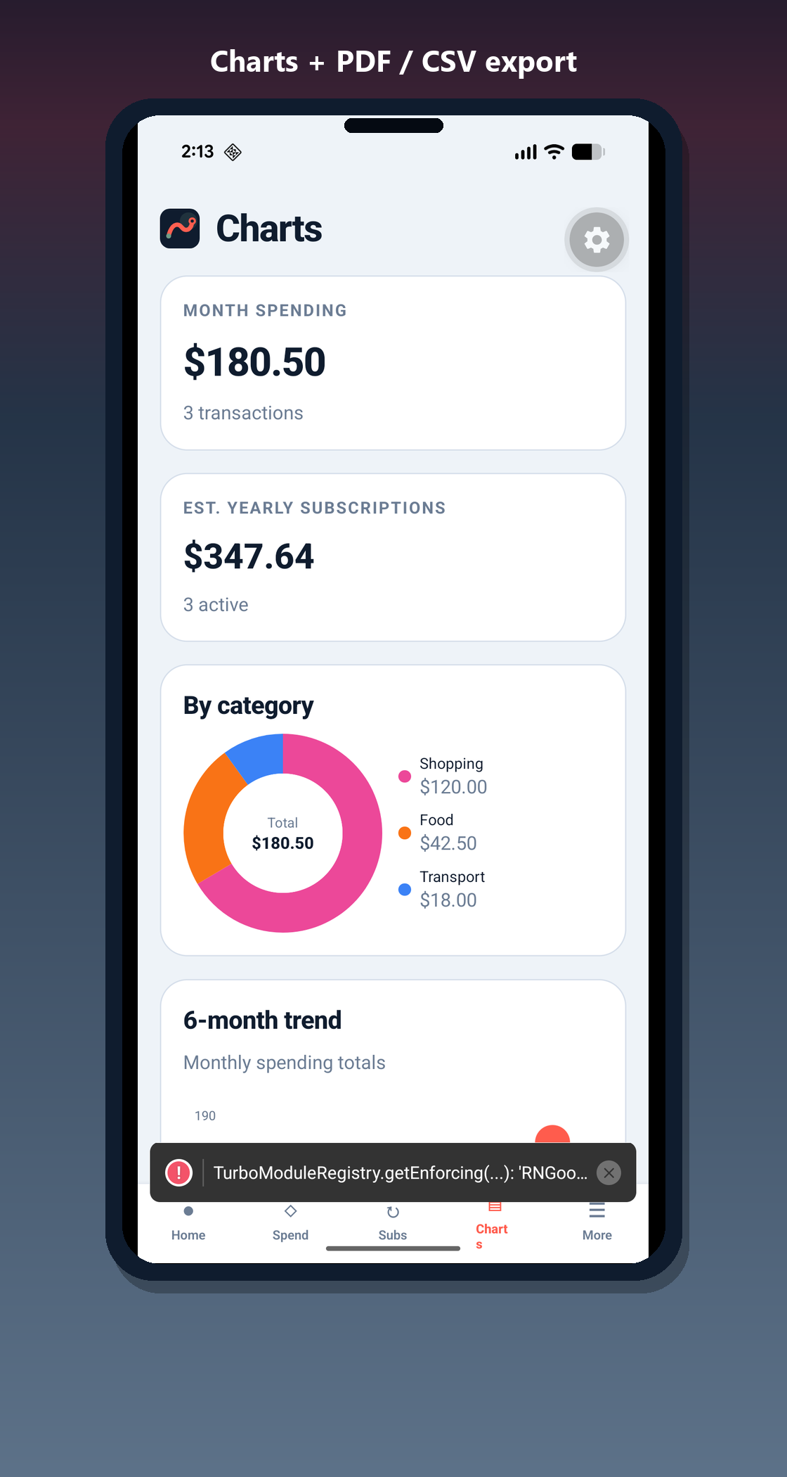 Spendpath - React Native Expo Expense & Subscription Tracker