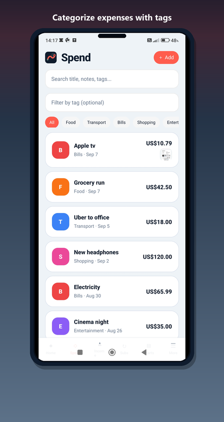 Spendpath - React Native Expo Expense & Subscription Tracker
