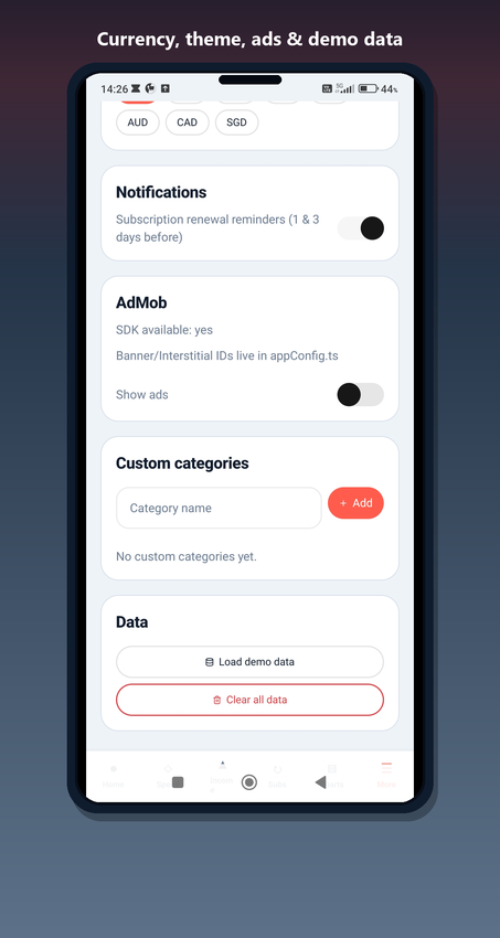 Spendpath - React Native Expo Expense & Subscription Tracker